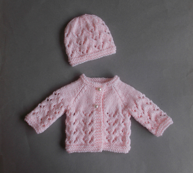 Knitting Patterns Galore - Little Bibi - Preemie Baby Set