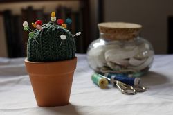 Quick, chunky cactus pincushion