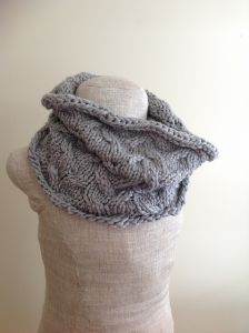Grey Cabled Cowl