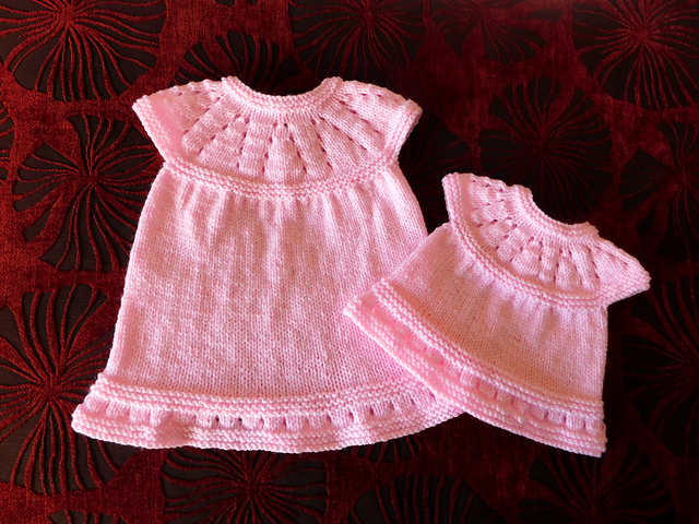 Knitting Patterns Galore Lazy Daisy AllinOne Baby Dress