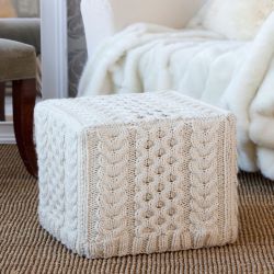 Cabled Ottoman Cover