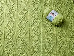 Moss Diamonds Cabled Baby Blanket