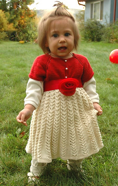 Knitting Patterns Galore - Toddler Christmas Dress