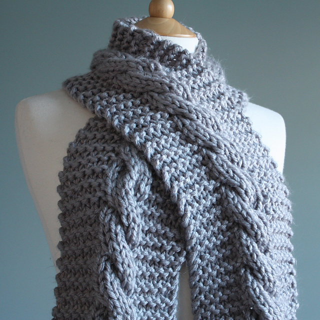 Knitting Patterns Galore - Super Chunky Cable Scarf