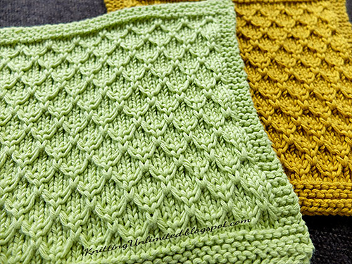 Knitting Patterns Galore - Mock Honeycomb Dishcloth