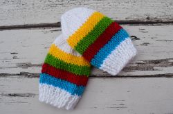 Rainbow Stripes Baby Mittens