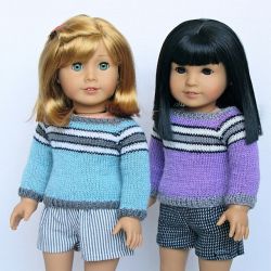 Three-Stripe Sweater for 18" Dolls
