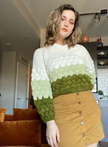 Tricolor Bubble Sweater