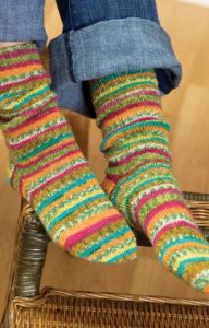 Self-Striping Knit Socks