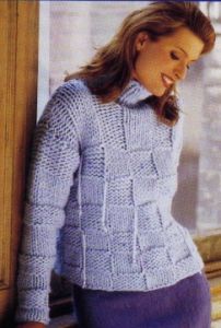 Baby Funnel-Neck Box-Patterned Pullover