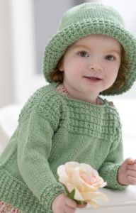 Baby Boat Neck Sweater and Sun Hat
