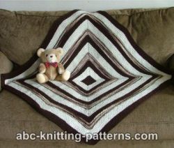 Square Stripes Garter Stitch Baby Blanket