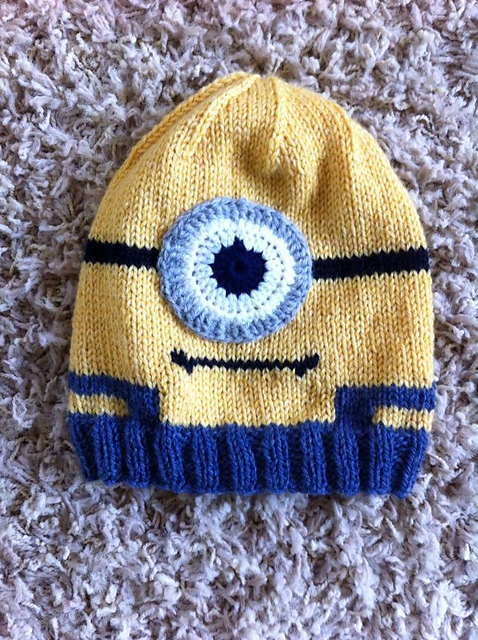 Knitting Patterns Galore - Minion In Overalls Hat