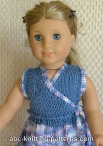 American Girl Doll Sleeveless Wrap Top with Applied I-Cord