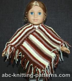 American Girl Doll Easy Garter Stitch Poncho from Leftover Yarn