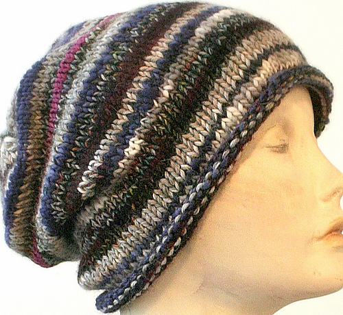 Knitting Patterns Galore - Easy Scrap-Buster Slouch Hat