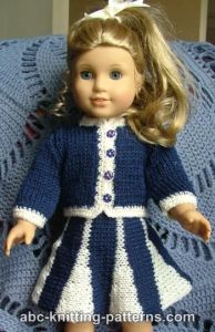 American Girl Doll Suit with Godet Skirt
