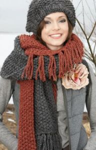 Fringed Hat and Scarf