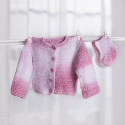 Garter Stitch Cardigan and Booties