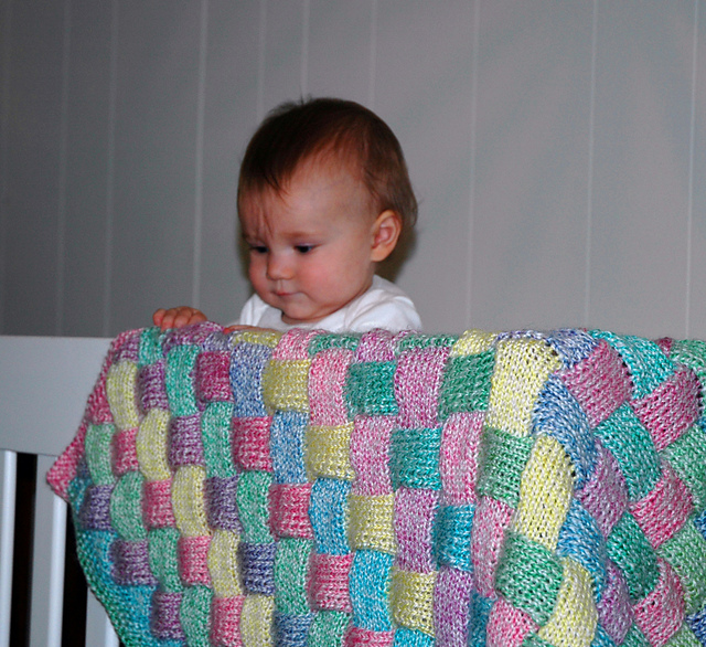 Knitting Patterns Galore - Entrelac Baby Blanket