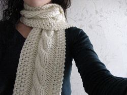 Cozy Wooly Cabled Scarf