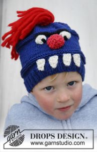 Monster Hat with Teeth, Nose, Eyes and Hair