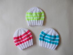 Easy Bright Stripes Newborn Baby Hats 