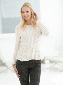 Cable Peplum Pullover