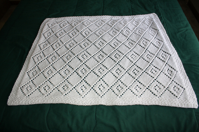 Knitting Patterns Galore Diamond Lace Panel Blanket