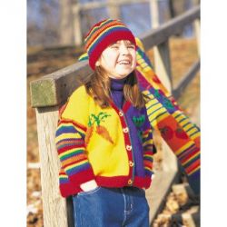 Veggies and Stripes Cardigan and Hat