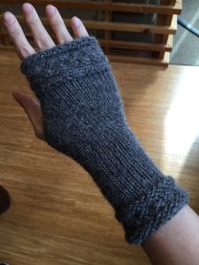Fitted Fingerless Mitts Wrapped with a Cable 