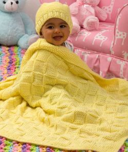 Baby Blocks Blanket and Hat Set