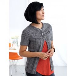 Cardigan with Cabled Yoke