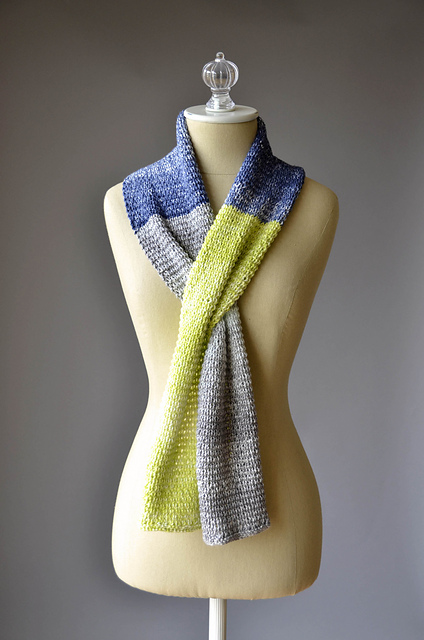 Knitting Patterns Galore - Color Block Scarves