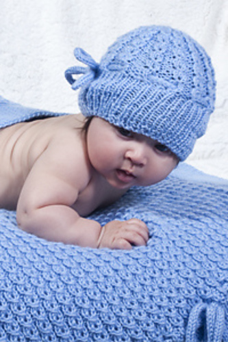 Knitting Patterns Galore - Cherub Aran Mock Eyelet Baby Hat