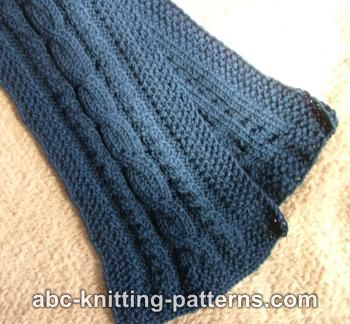 Knitting Patterns Galore Three Cable Scarf