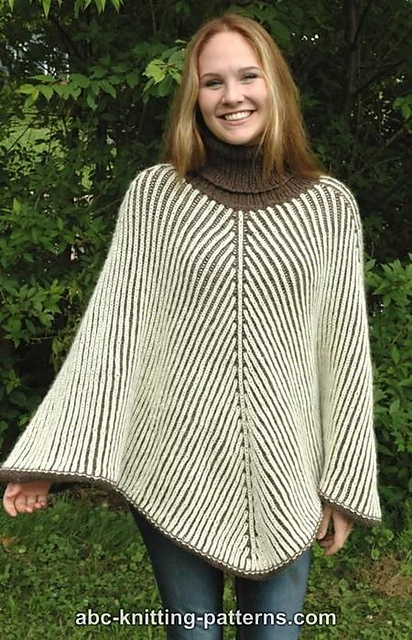 Knitting Patterns Galore - Reversible Brioche Poncho