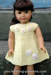 American Girl Doll Garter Stitch Summer Dress
