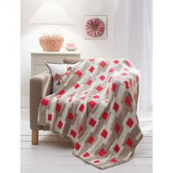 Graphic Gridwork Afghan and Pillow