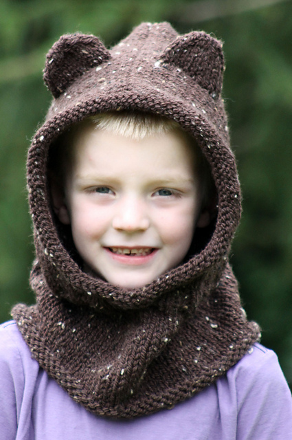 Knitting Patterns Galore Baby Bear Hooded Cowl