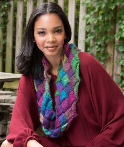 Entrelac Knit Cowl
