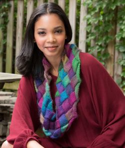 Entrelac Knit Cowl