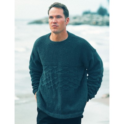 Knitting Patterns Galore - Men's Tilework Textured Pullover