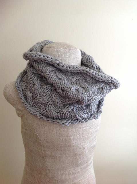 Knitting Patterns Galore Grey Cabled Cowl