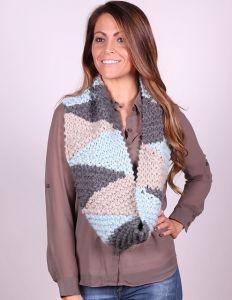 3 Color Short Row Cowl