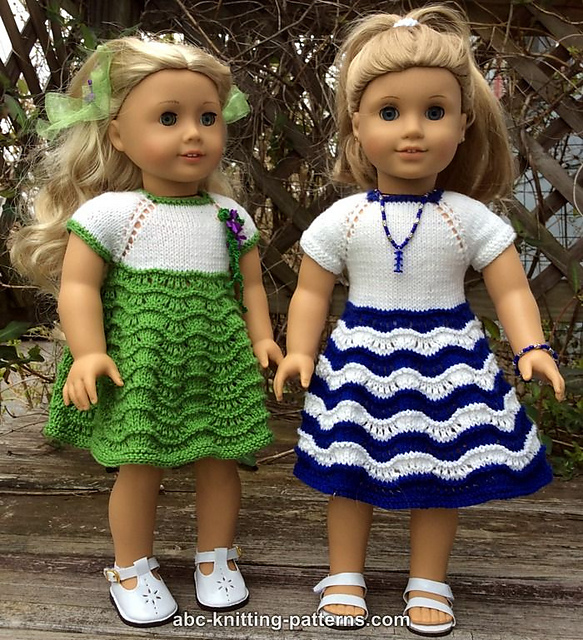 Knitting Patterns Galore - American Girl Doll Ocean Waves Summer Dress