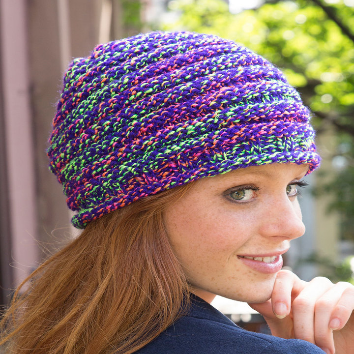 Knitting Patterns Galore - Bright In-Style Hat