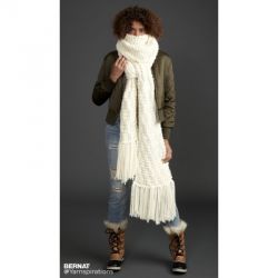 Rib Check Knit Super Scarf