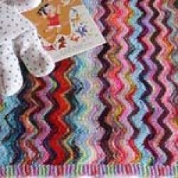 Zig and Zag Sock Yarn Pram Baby Blanket