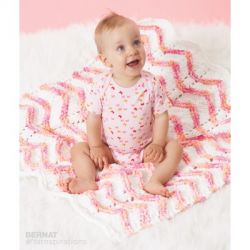 Peachy Peaks Knit Blanket